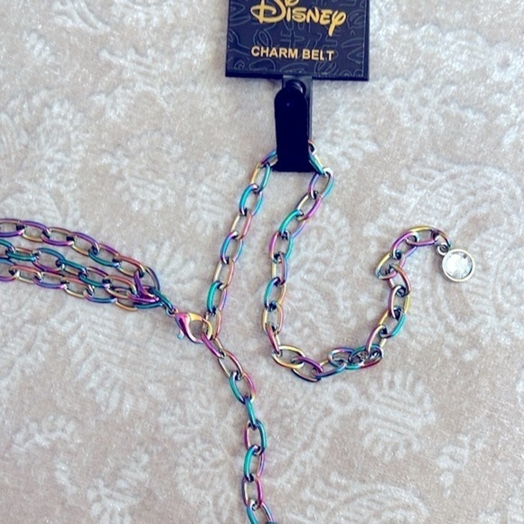 Brand New Disney Buckle-Down Mickey Mouse Colorful Rainbow Charm Chain Belt - Picture 12 of 13